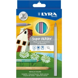 Lyra - Lyra Super Ferby Kuru Boya Kalemi Metalik 12 Renk L3721122