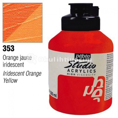 Pebeo Acrylic Studio Dyna 500ml 353 Iridescent Orange-Yellow