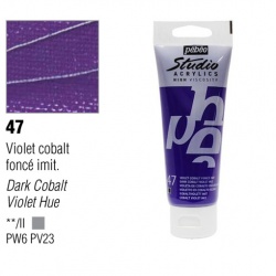 Pebeo - Pebeo Studio Akrilik Boya 47 Dark Cobalt Violet Hue 100 ml