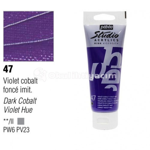 Pebeo Studio Akrilik Boya 47 Dark Cobalt Violet Hue 100 ml