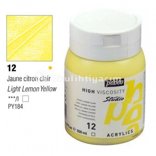 Pebeo Studio Akrilik Boya 500 ml No:12 Light Lemon Yellow
