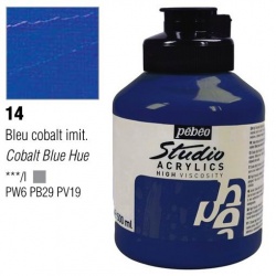 Pebeo - Pebeo Studio Akrilik Boya 500 ml No:14 Cobalt Blue