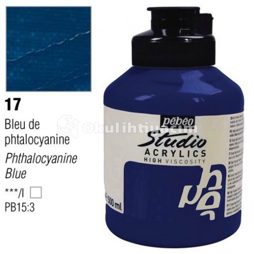 Pebeo Studio Akrilik Boya 500 ml No:17 Phthocyanine Blue