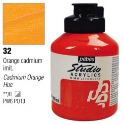 Pebeo - Pebeo Studio Akrilik Boya 500 ml No:32 Cadmium Orange