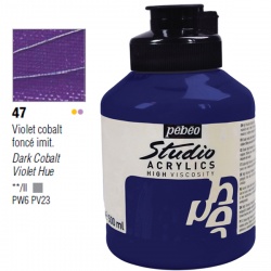 Pebeo - Pebeo Studio Akrilik Boya 500 ml No:47 Dark Cobalt Violet