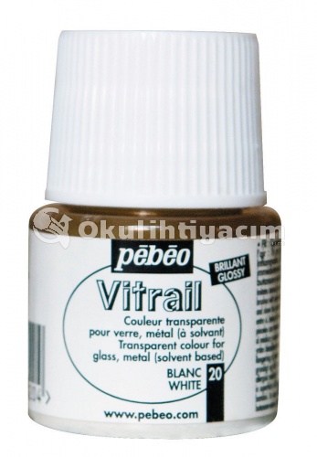 Pebeo Vitrail Cam Boyası 45 ml Beyaz 20