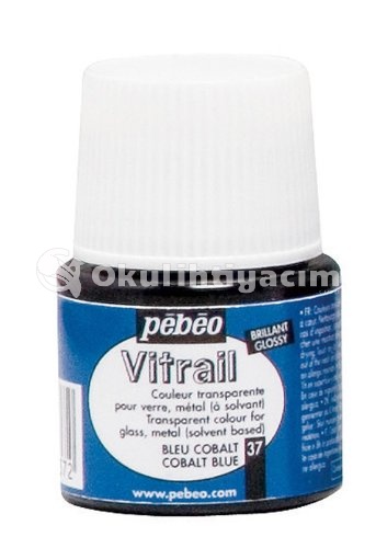 Pebeo Vitrail Cam Boyası 45 ml Kobalt Mavisi 37