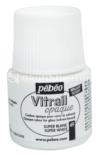 Pebeo Vitrail Opak Cam Boyası 45 ml Beyaz 49