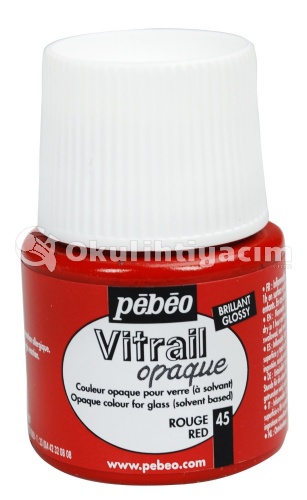 Pebeo Vitrail Opak Cam Boyası 45 ml Kırmızı 45
