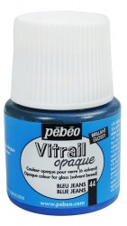 Pebeo - Pebeo Vitrail Opak Cam Boyası 45 ml Mavi 44
