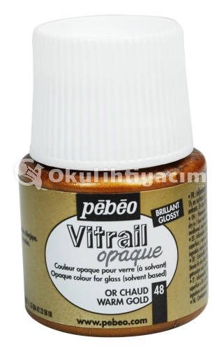 Pebeo Vitrail Opak Cam Boyası 45 ml Sıcak Altın 48