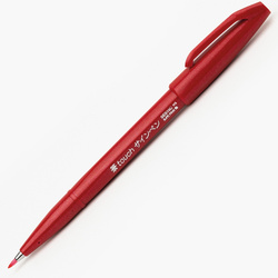 Pentel - Pentel Fude Touch Brush Sign Pen Kırmızı