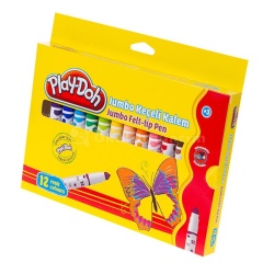 Play-Doh - Play-Doh 12 Renk Jumbo Keçeli Kalem 8mm KE010