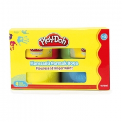 Play-Doh - Play-Doh Jumbo Fosforlu Parmak Boya 4 Renk 70ml PR016