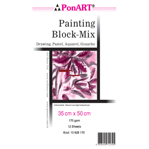 Ponart Painting Block Mix 35x50 170gr 12yp