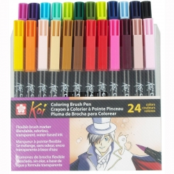 Sakura - Sakura Koi Coloring Brush Pen Fırça Uçlu Kalem Seti 24`lü