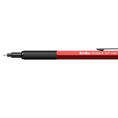 Scrikss Graph-x Portmin Kalem 0,7mm Kırmızı