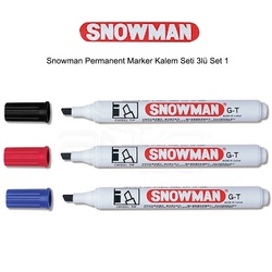 Snowman - Snowman Permanent Marker Kalem Seti 3lü Set 1