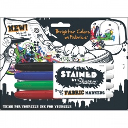 Sharpie - Stained By Sharpie Fabric Markers 4`lü Tekstil Kalem Seti