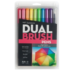 Tombow - Tombow Dual Brush Pen Bright Palette 10′lu Set 56185