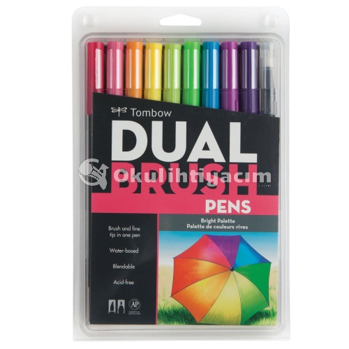 Tombow Dual Brush Pen Bright Palette 10′lu Set 56185