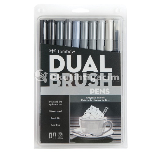 Tombow Dual Brush Pen Grayscale Palette 10′lu Set 56171