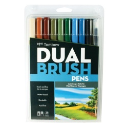 Tombow - Tombow Dual Brush Pen Landscape Palette 10′lu Set 56169