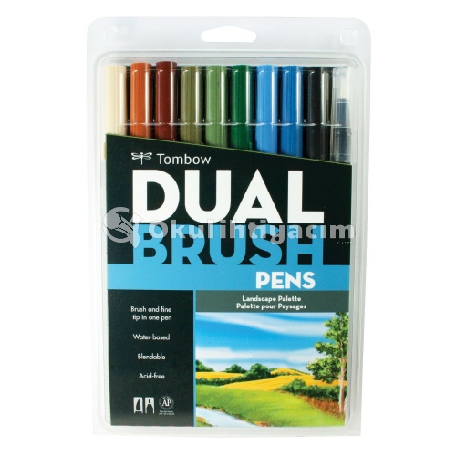 Tombow Dual Brush Pen Landscape Palette 10′lu Set 56169