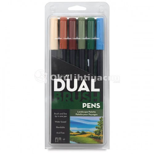 Tombow Dual Brush Pen Landscape Palette 6′lı Set 56164