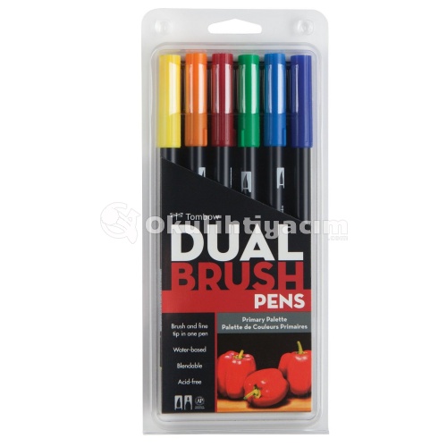 Tombow Dual Brush Pen Primary Palette 6′lı Set 56162