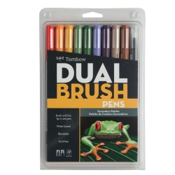Tombow - Tombow Dual Brush Pen Secondary Palette 10′lu Set 56168