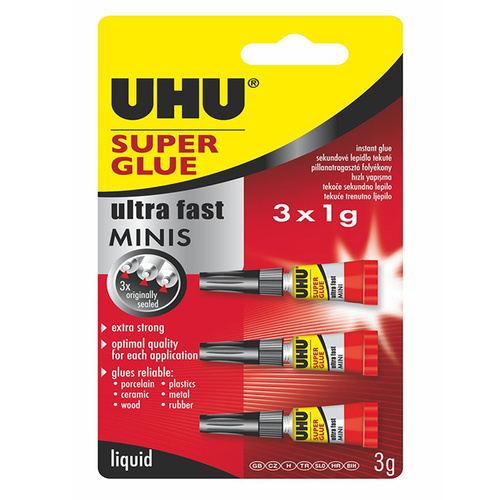 Uhu Super Glue Mini Japon Yapıştırıcı 3lü 3x1g