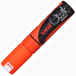 Uni - Uni Chalk Marker Wet Wipe Fluo Orange 8.0 mm