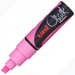 Uni - Uni Chalk Marker Wet Wipe Fluo Pink 8.0 mm