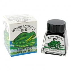 Winsor & Newton - Winsor & Newton Ink Çizim Mürekkebi 14 ml 046 Brilliant Green