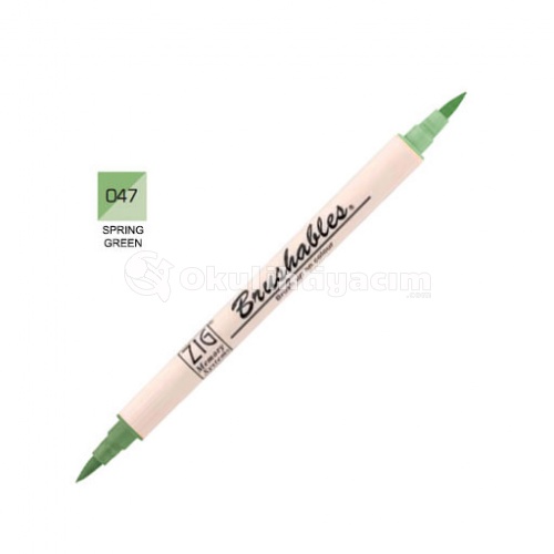 Zig Brushables 2 Renk Tonu Fırça Uçlu Marker Kalem 047 Spring Green