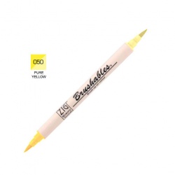 Zig - Zig Brushables 2 Renk Tonu Fırça Uçlu Marker Kalem 050 Pure Yellow