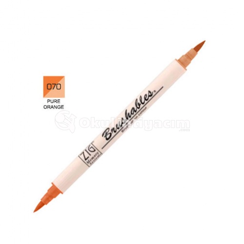 Zig Brushables 2 Renk Tonu Fırça Uçlu Marker Kalem 070 Pure Orange