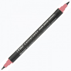 Zig - Zig Calligraphy Chalk Pastel Colours Çift Uçlu Kaligrafi Kalemi 2mm & 3.5mm Pink