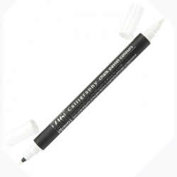 Zig - Zig Calligraphy Chalk Pastel Colours Çift Uçlu Kaligrafi Kalemi 2mm & 3.5mm White
