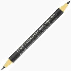 Zig - Zig Calligraphy Chalk Pastel Colours Çift Uçlu Kaligrafi Kalemi 2mm & 3.5mm Yellow