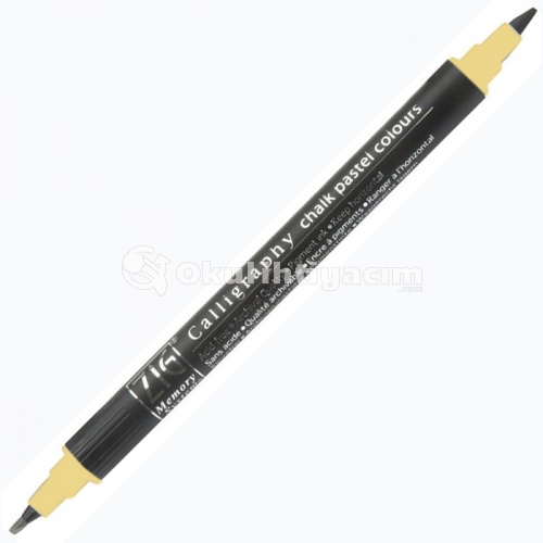 Zig Calligraphy Chalk Pastel Colours Çift Uçlu Kaligrafi Kalemi 2mm & 3.5mm Yellow