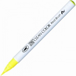 Zig - Zig Clean Color Real Brush Fırça Uçlu Marker Kalem 001 Fluorescent Yellow