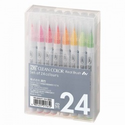 Zig - Zig Clean Color Real Brush Fırça Uçlu Marker Kalem Seti 24`lü