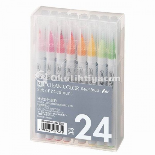 Zig Clean Color Real Brush Fırça Uçlu Marker Kalem Seti 24`lü