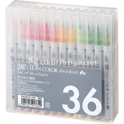 Zig Clean Color Real Brush Fırça Uçlu Marker Kalem Seti 36′lı