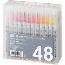 Zig - Zig Clean Color Real Brush Fırça Uçlu Marker Kalem Seti 48`li