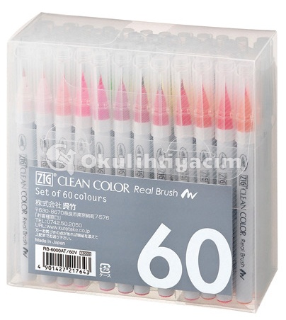 Zig Clean Color Real Brush Fırça Uçlu Marker Kalem Seti 60′lı