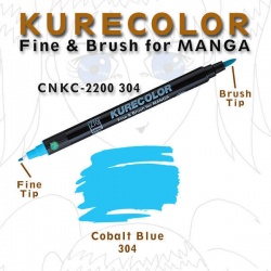 Zig - Zig Kurecolor Fine & Brush for Manga Çizim Kalemi 304 Cobalt Blue