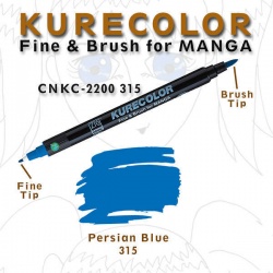Zig - Zig Kurecolor Fine & Brush for Manga Çizim Kalemi 315 Persian Blue